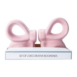 Five Below Pink Bow Decorative Book Ends BRAND NEW